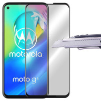Скрийн протектор от закалено стъкло за 3D FULL SCREEN Full Glue напълно залепващ за Motorola Moto G8 XT2045-1 с черен кант